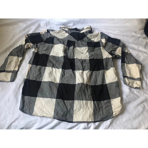 H&M Buffalo Flannel button up shirt Top Plaid 100% Cotton Sz XL - Picture 2 of 6